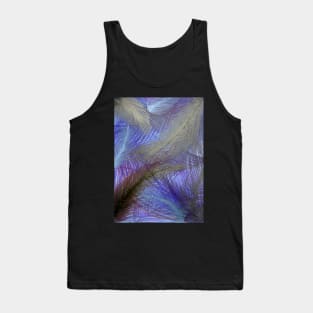 BLUE INDIGO FEATHERS PALM PRINT GOLD BLACK BLUE DECO POSTER Tank Top